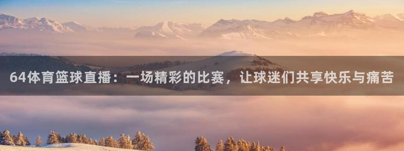 极速体育篮球直播吧：64体育篮球直播：一场精彩的比赛，让球迷们共享快乐与痛苦