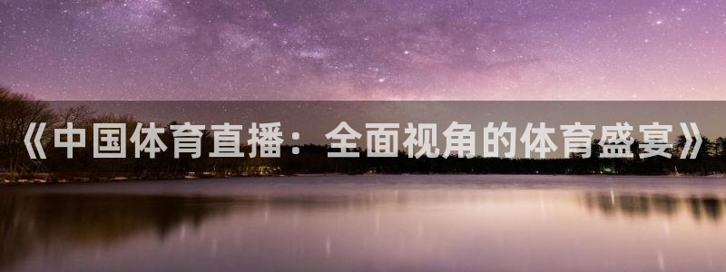 网球直播极速体育：《中国体育直播：全面视角的体育盛宴》